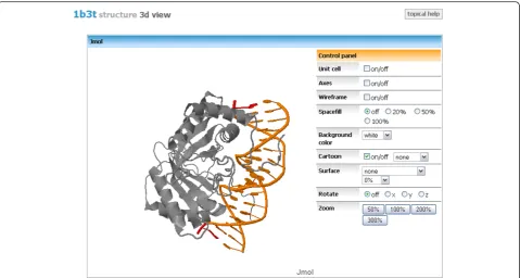 Figure 7 Aggregated view - Structure 3D view. Implemented Jmol application allows to view and investigate the structure in 3D form.