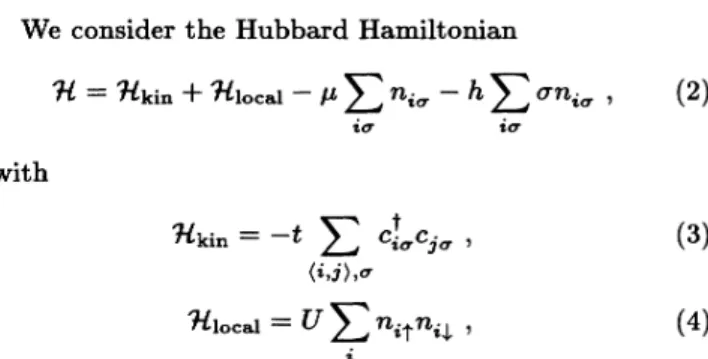 FIG. 2. Neel and Curie temperatures, as a function of the particle density, for the Hubbard model on a simple cubic lattice, at constant t/U.