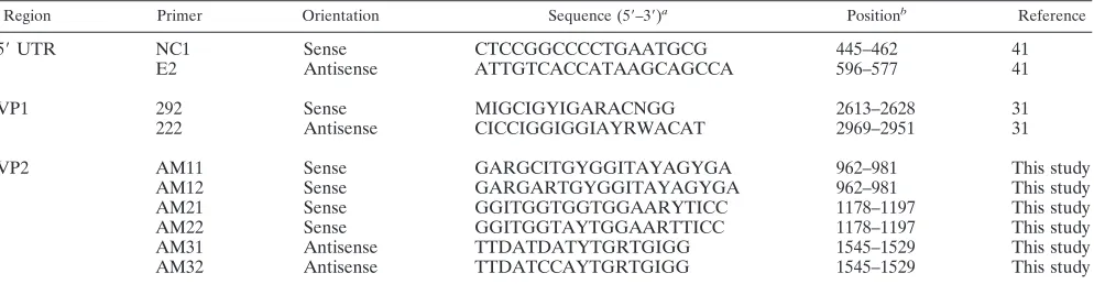 TABLE 2. Primers used in this study