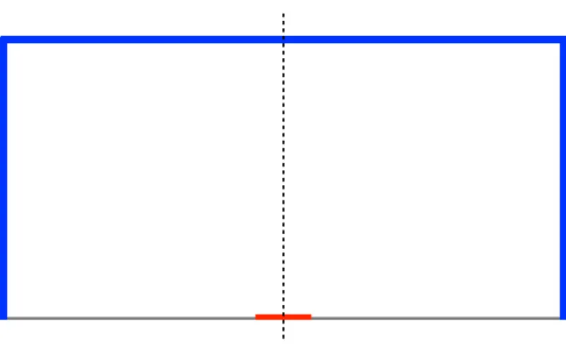 Figure 1.3: Cross-sectional drawing of a PPC detector. The detector is axially symmetric about the dashed line