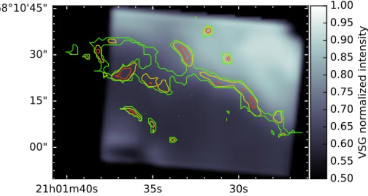 Fig. 3. VSG emission extracted from Spitzer IRS by Berné et al. (2007).