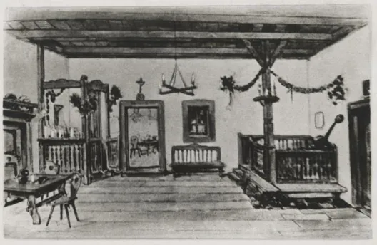 Figure 2.7: Village pub scene design for Act II of The Bartered Bride. 63