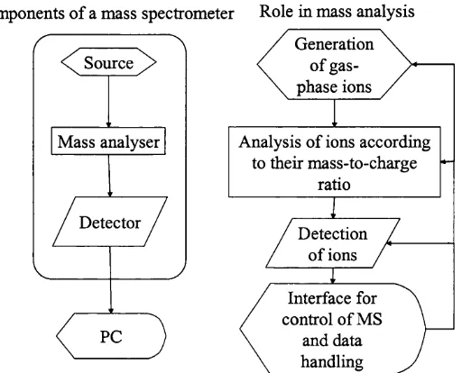 Figure 1.3.1: Schematic diagram of the basic components of a massspectrometer