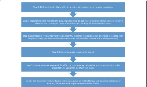 Fig. 1 Two phase sequential explanatory design employed to co-create health literacy interventions for hospitalised patients