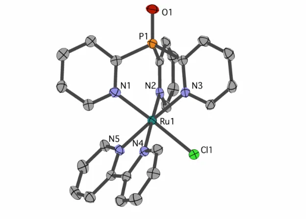Figure 2.1 Structural representation of 2 from XRD with ellipsoids rendered  at 50% probability