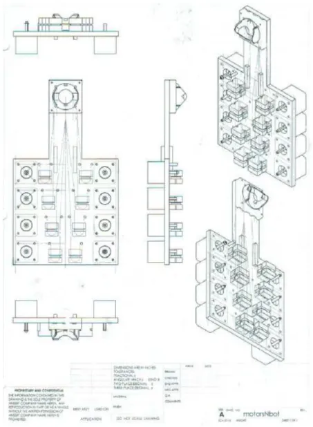 Figure 21 - Baseplate with Motors, Force Sensor Blocks, and Snakebot Base 