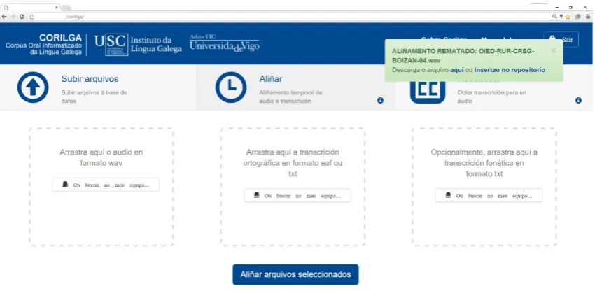 Figure 3: User interface for the alignment tool 