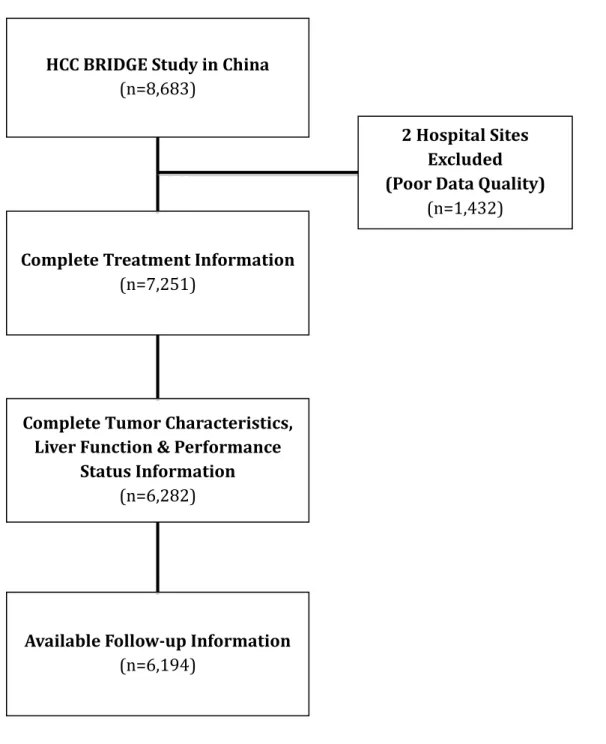 Figure 3.2: Sample selection from the HCC BRIDGE study in China. 