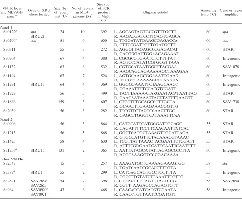 TABLE 1. VNTRs used in this study