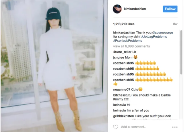 Figure 22. @kimkardashian, Instagram post, https://www.instagram.com/p/BPWyS01jtgL/. 