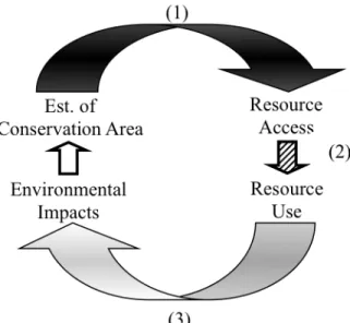 Figure 1.3. Conceptual framework. This dissertation addresses the feedbacks between 