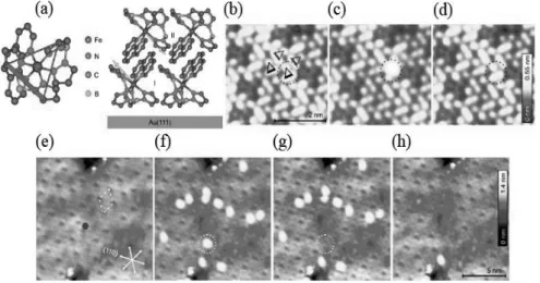 Figure 1.7. (a) Crystal structure of [Fe(H 2 B(pz) 2 ) 2 (phen)] shown along a pseudo-trigonal molecular  axis