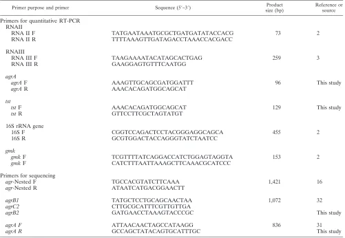 TABLE 1. Primers used in this study