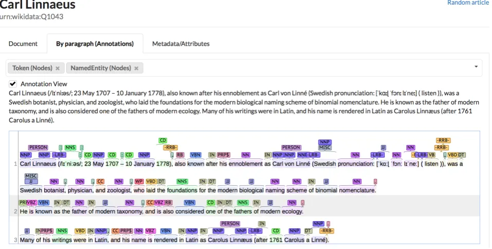 Figure 3: Visualizing the links: Anchors and disambiguated mentions of entities and concepts