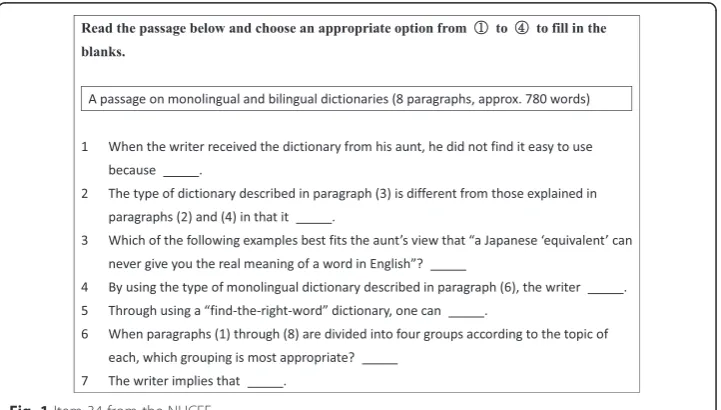 Fig. 1 Item 34 from the NUCEE
