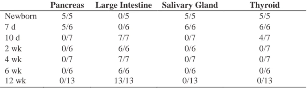 Table II. Disease incidence in NOD.scid mice adoptively transferred with splenocytes from  different-aged NOD-thymus recipients