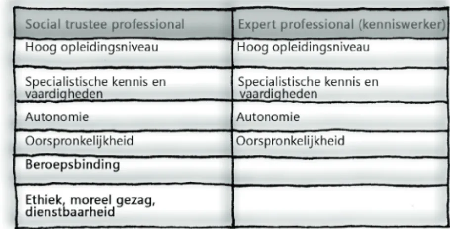 Figuur 2  beelden van professionaliteit (Wanrooij 2008)