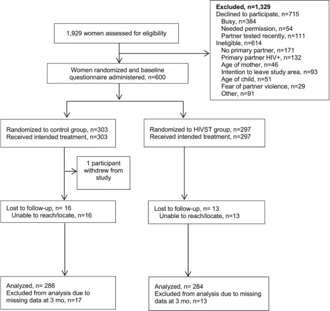Fig 1. Assessment of eligibility, randomization, and follow-up. HIVST, HIV self-testing.