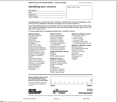 Fig. 1 Concerns Check List