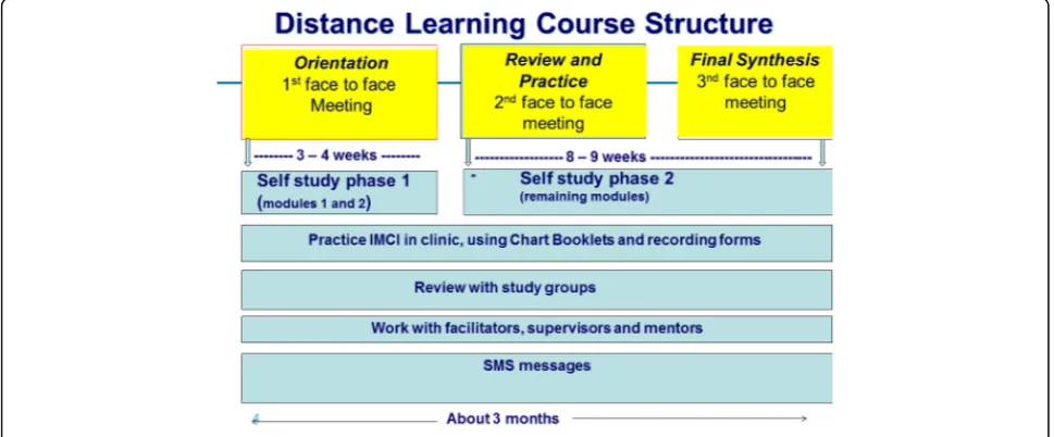 Fig. 1 Distance learning IMCI training course - duration and structure