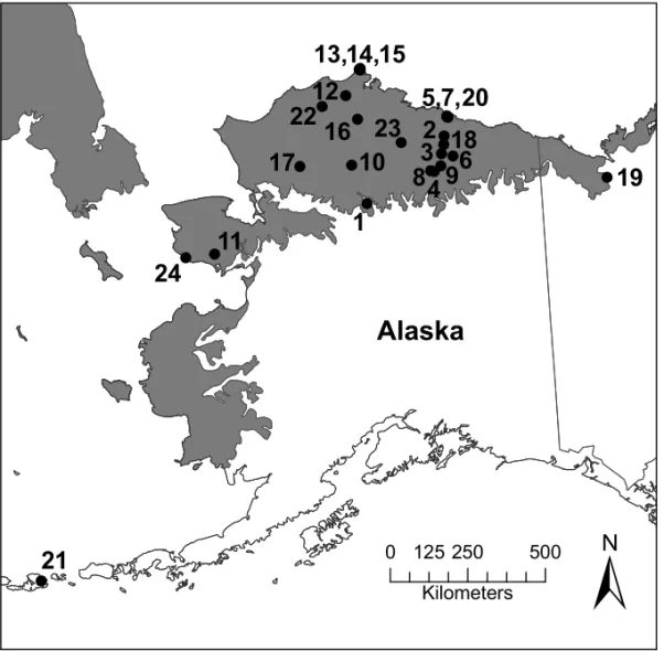 Table S2-1). The header data include those required for  all Turboveg datasets (plot coordinates, elevation, basic  environmental data, and canopy structure information)  and some recommended environmental data specific to  the AVA-AK including habitat typ