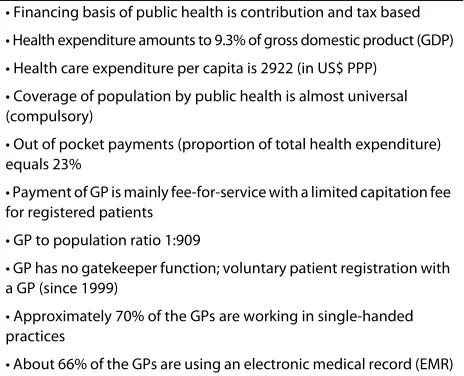 Table 1: Main characteristics of the Belgian health care system (2004)