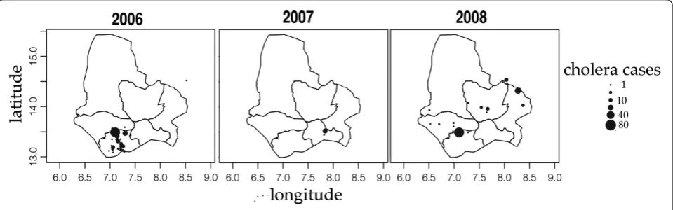 Table 3 Cholera cases reported to the national surveillance system between 2006 and 2009 by administrative district