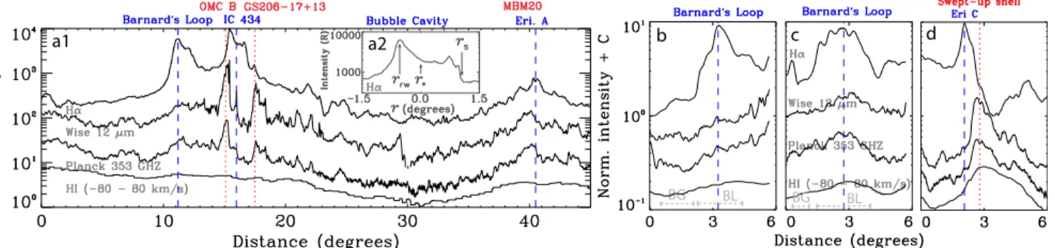 Figure 2. Proﬁles of cross-cuts deﬁned in Figure 1 (a). Cuts start at the labeled side in Figure 1a