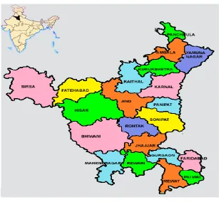 Figure 1: Map of Haryana state 