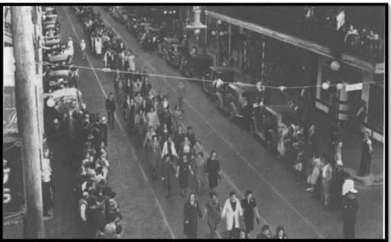 Figure 4. Latinas marching down Avenida Septima on May 6, 1937. 