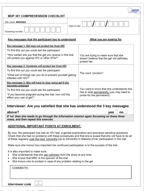 Figure 4 Comprehension Checklist, MDP301 trial