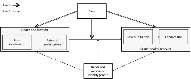 Figure 3.1. Comprehensive conceptual model depicting relationships of interest within both dissertation  studies.