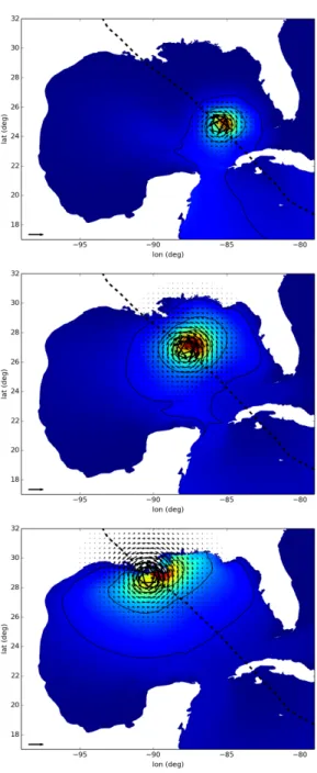 Figure 15. Significant wave heights for hurricane Gustav (2008), calculated using a coupled ADCIRC-SWAN simulation