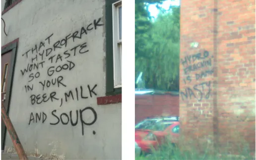 Figure 2. Anti-fracking graffiti in Ithaca, NY.  