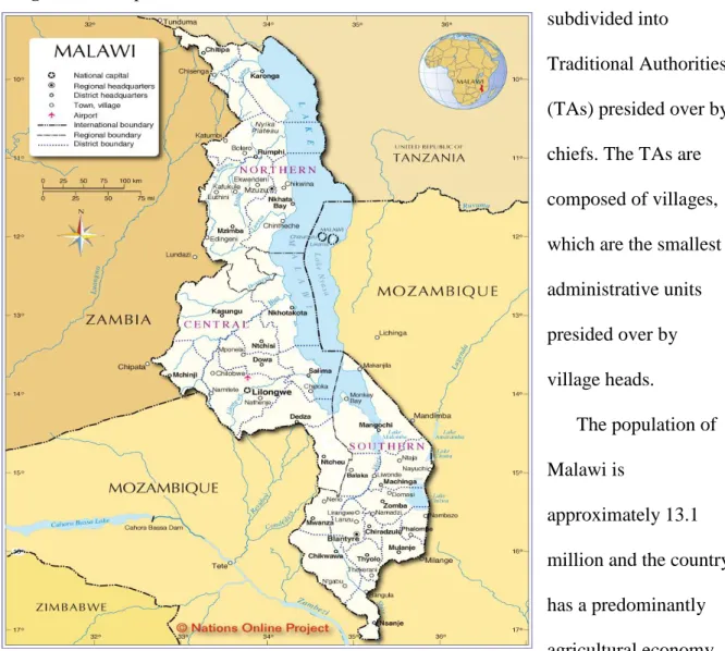 Figure 1.1. Map of Malawi 