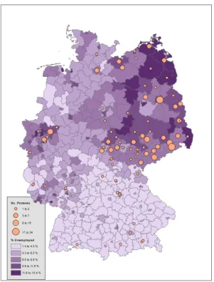 Figure 3: Unemployment and Protests