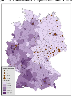 Figure 4: Auslaender Population and Protests