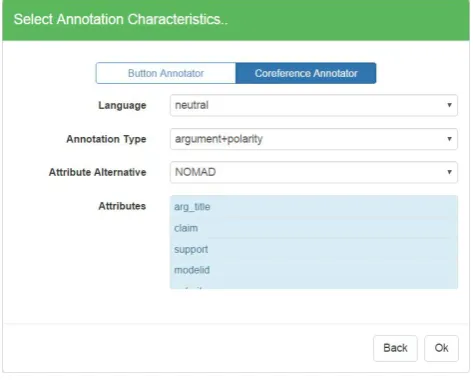 Figure 3: Annotation schema selection.