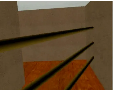 Figure 4.5: A screen shot of the horizontal bars used as deterrents in the version 2 distractor algorithm.