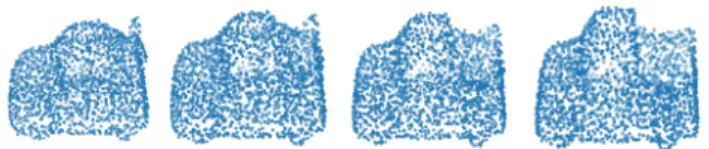Fig. 1. Validation of our framework implementation by a reproduction of shape interpolations using the latent variables of a trained PC-AE.