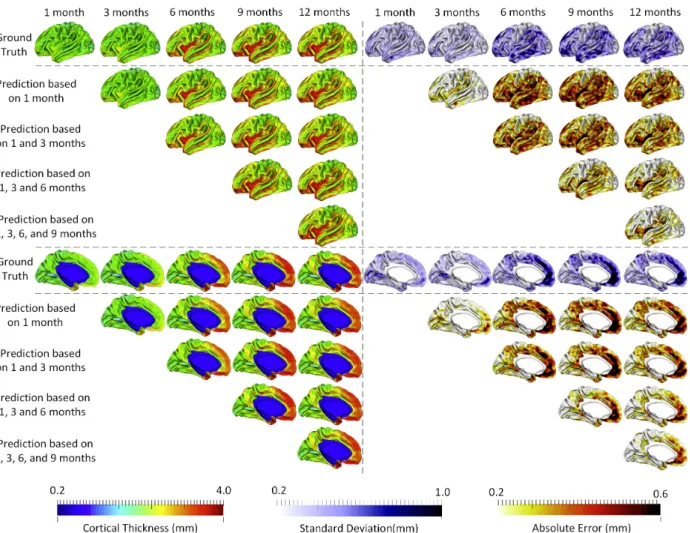 Figure 3.5. The prediction results from multiple available time points, averaged across 15 subjects