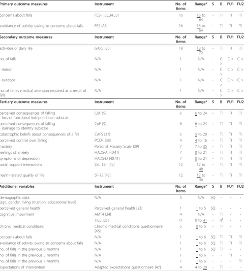 Table 2 Outcome measures of the effect evaluation