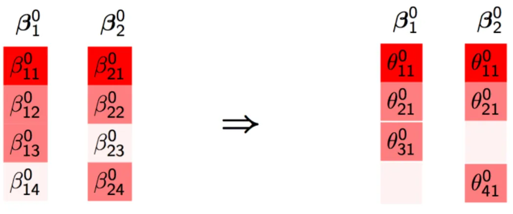 Figure 2.2: Illustration of Distinct Parametrization with β 14 0 = β 23 0 = 0