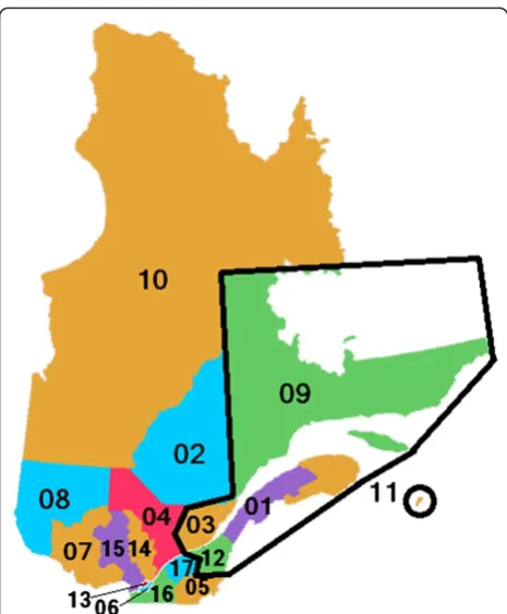 Figure 2 Regions Underserved by the Laval UIHN in EasternQuebec, Canada.