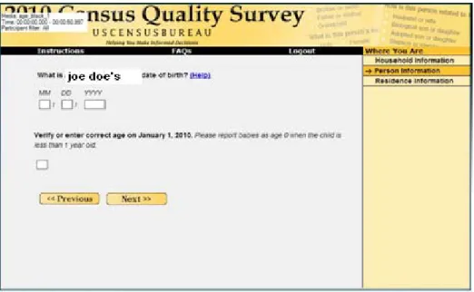 Figure 11: The AGE question for Round 2 of the CQS Usability Testing 4