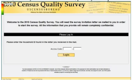 Figure 3: Login Screen for Round 1 of CQS Usability Testing 