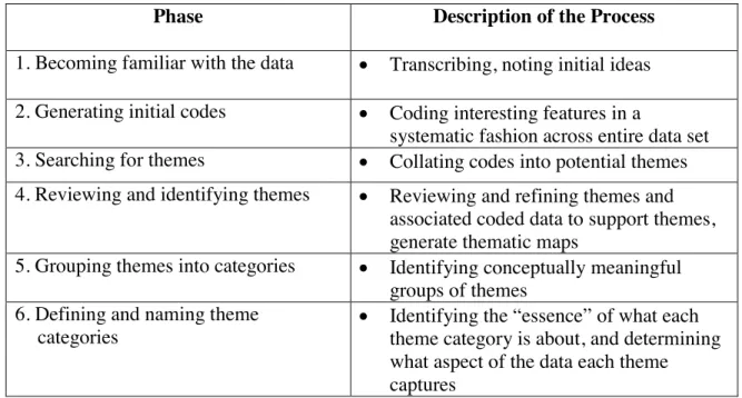 Table 5.1. Phases of Analysis  