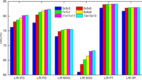 Table I lists the mean and standard deviation of DSC on all 54 ROIs for SRF, SAMCF (single ROI), SAMCF (multi-ROI),