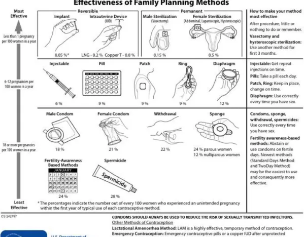 Figure 3.1 CDC-adapted Contraceptive Effectiveness Poster  Material and Methods 
