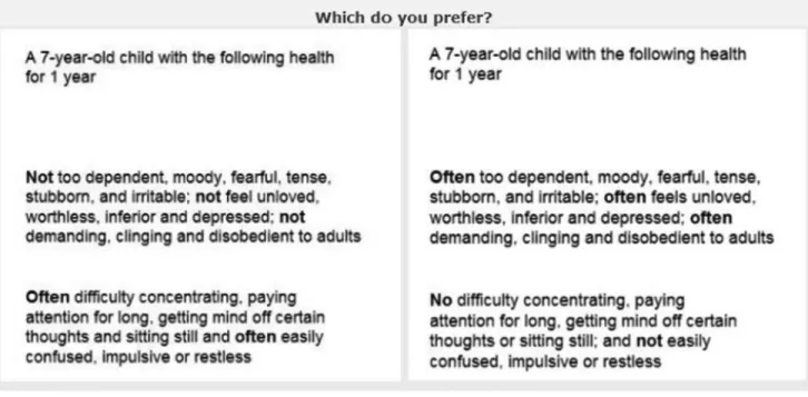 Figure 2 Example of a paired comparison with a health pair.